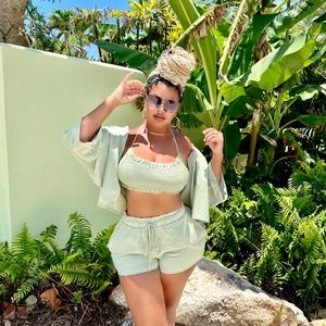 Green Shorts Set